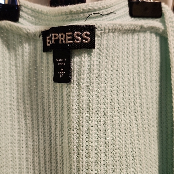 Express Light Green Ribbed Sweater - Picture 3 of 8